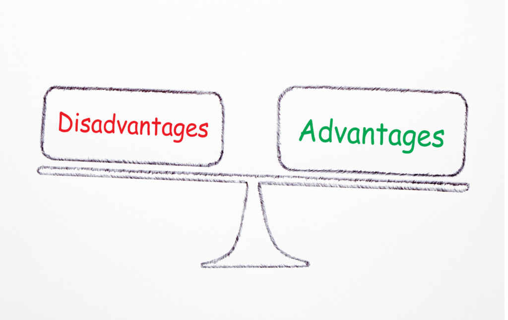 Scale With "Advantages" On One Side And "Disadvantages" On The Other Side. Weighing the Advantages And Disadvantages Of The Benefits Set Forth By The Health Savings Account Rules.